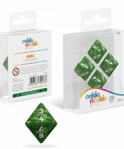 Ozzie Collectables All Board Games Oakie Doakie Dice D8 Marble GOYF 18mm Green (4)