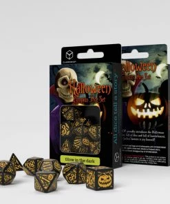 Ozzie Collectables All Board Games Q Workshop Halloween Pumpkin 7 Dice Set