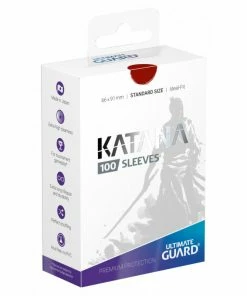 Ozzie Collectables Ultimate Guard Katana Standard Size Sleeves Red (100) All Board Games