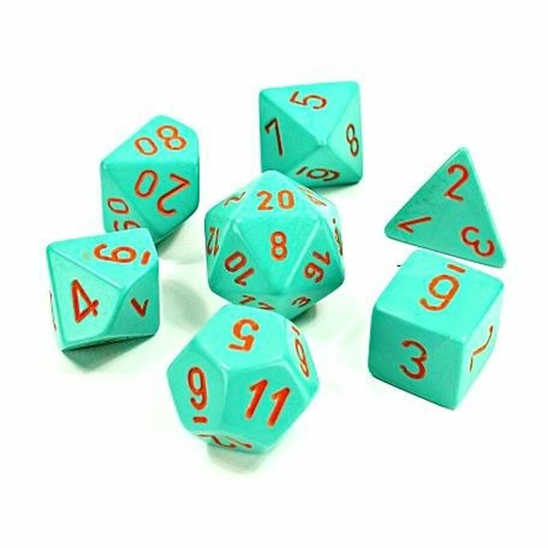 Ozzie Collectables All Board Games CHX 30039 Heavy Polyhedral Turquoise/Orange 7-Die Set 1 Ozzie Collectables All Board Games CHX 30039 Heavy Polyhedral Turquoise/Orange 7-Die Set