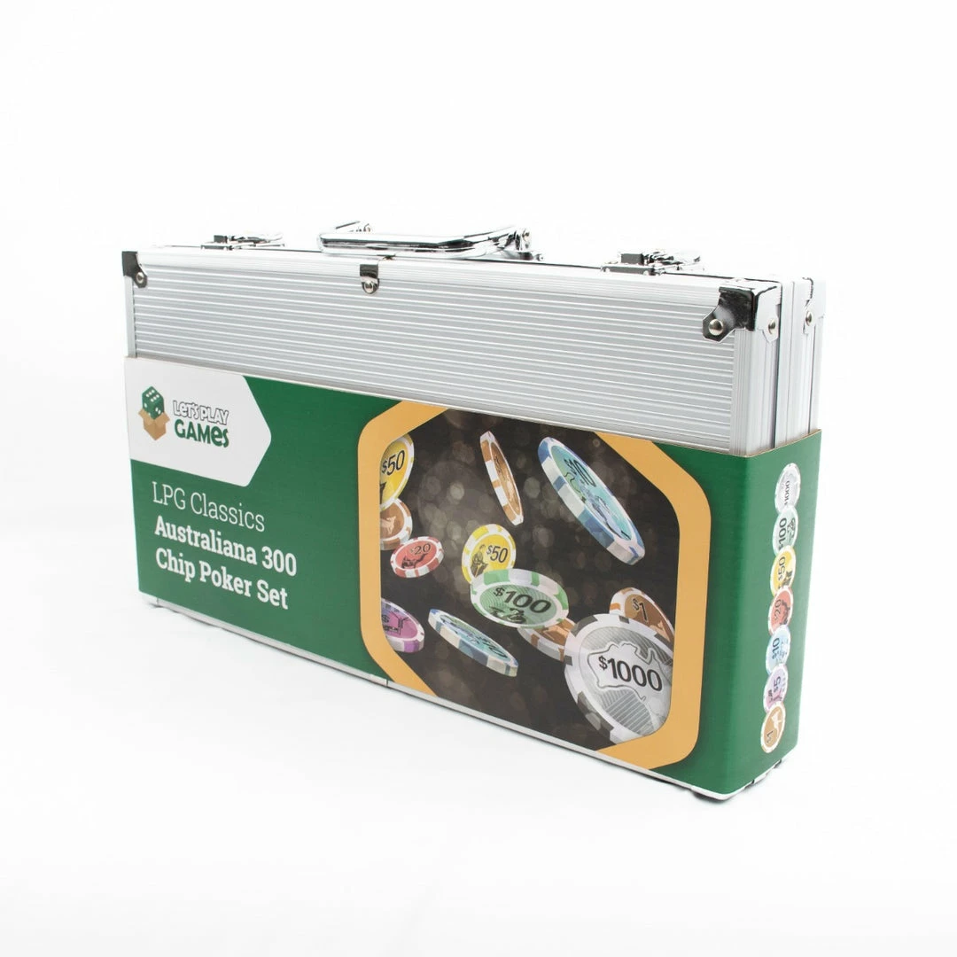 Ozzie Collectables All Board Games LPG Australiana Poker Set - 300 Chips 1 Ozzie Collectables All Board Games LPG Australiana Poker Set - 300 Chips