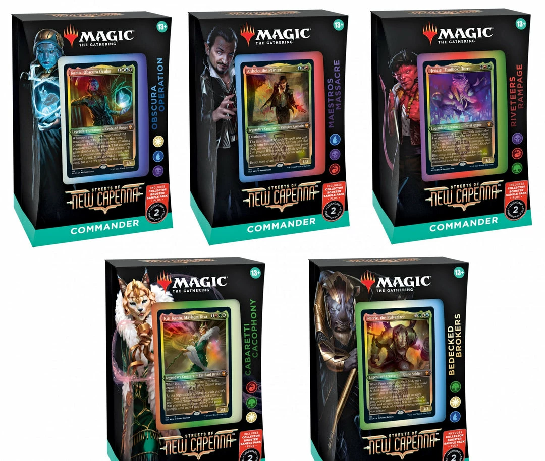Wizards Of The Coast Magic The Gathering Streets Of New Capenna Commander Decks (5 Decks Per Display) 1 Wizards Of The Coast Magic The Gathering Streets Of New Capenna Commander Decks (5 Decks Per Display)