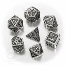 Ozzie Collectables All Board Games Q Workshop Dwarven Metal & Black Dice Set 7