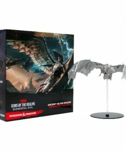 D&D Icons Of The Realms Ancient Silver Dragon Set Two Figure All Board Games