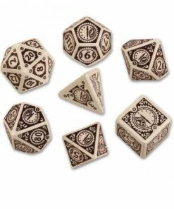 Ozzie Collectables All Board Games Q Workshop Steampunk Beige & Brown Clockwork Dice Set 7