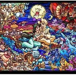 Tenyo Puzzle Disney Aladdin Story Stained Glass Puzzle 500 Pieces