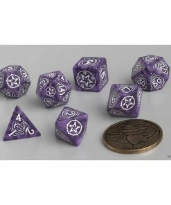Ozzie Collectables Q Workshop The Witcher Dice Set Yennefer - Lilac And Gooseberries Dice Set 7 With Coin