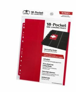 Ozzie Collectables Ultimate Guard 18-Pocket Pages Side-Loading Red