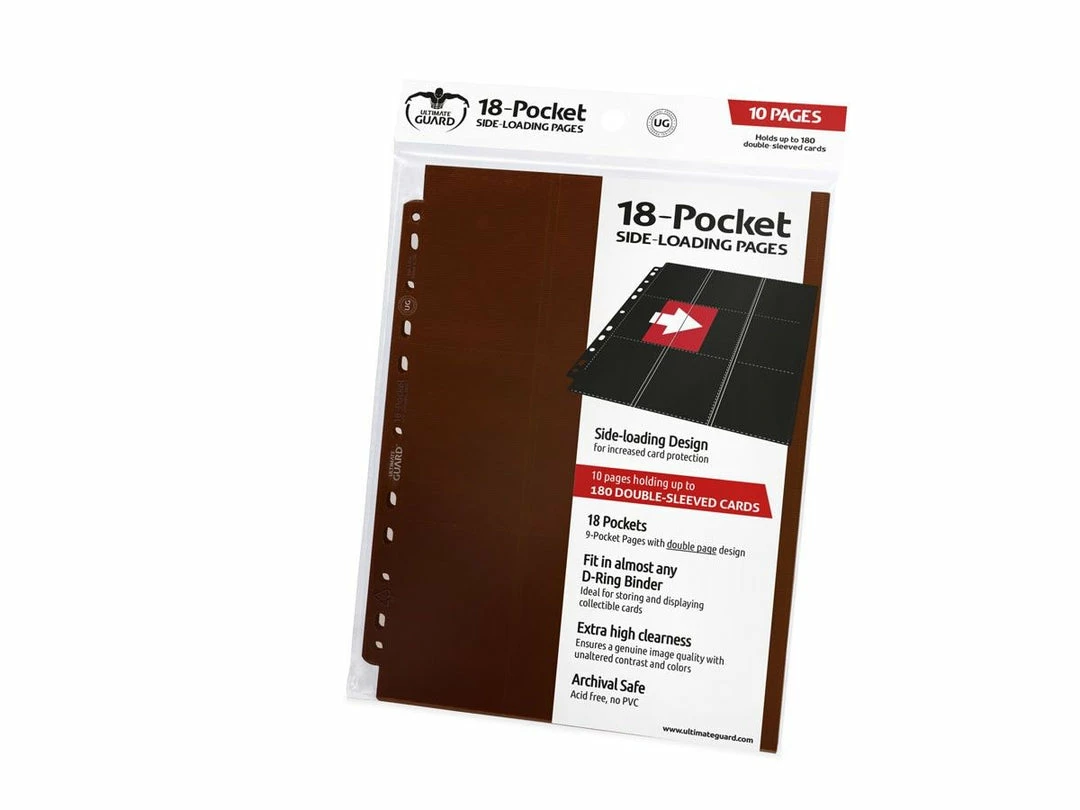 Ozzie Collectables Ultimate Guard 18-Pocket Pages Side-Loading Brown 1 Ozzie Collectables Ultimate Guard 18-Pocket Pages Side-Loading Brown