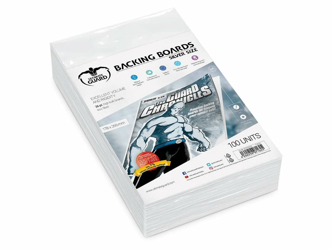 Ozzie Collectables Ultimate Guard Comic Backing Boards Silver Size (100) All Board Games 1 Ozzie Collectables Ultimate Guard Comic Backing Boards Silver Size (100) All Board Games
