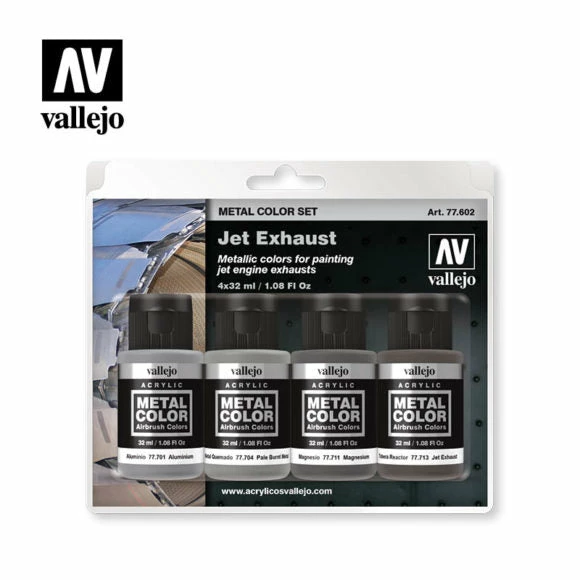 Ozzie Collectables Vallejo Metal Colour - Jet Exhaust 4 Colour Acrylic Paint Set 1 Ozzie Collectables Vallejo Metal Colour - Jet Exhaust 4 Colour Acrylic Paint Set