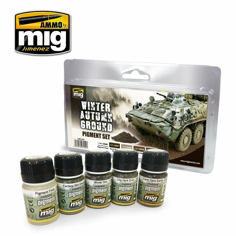 Ozzie Collectables Ammo By MIG Weathering Winter Autumn Ground Pigment Set 1 Ozzie Collectables Ammo By MIG Weathering Winter Autumn Ground Pigment Set
