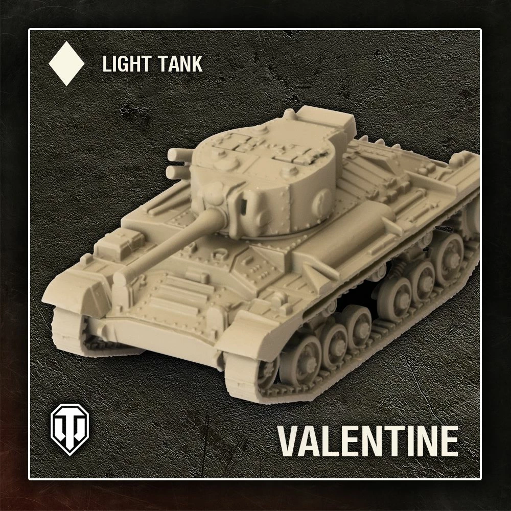 Ozzie Collectables World Of Tanks Miniatures Game Wave 1 Tank British (Valentine) 1 Ozzie Collectables World Of Tanks Miniatures Game Wave 1 Tank British (Valentine)