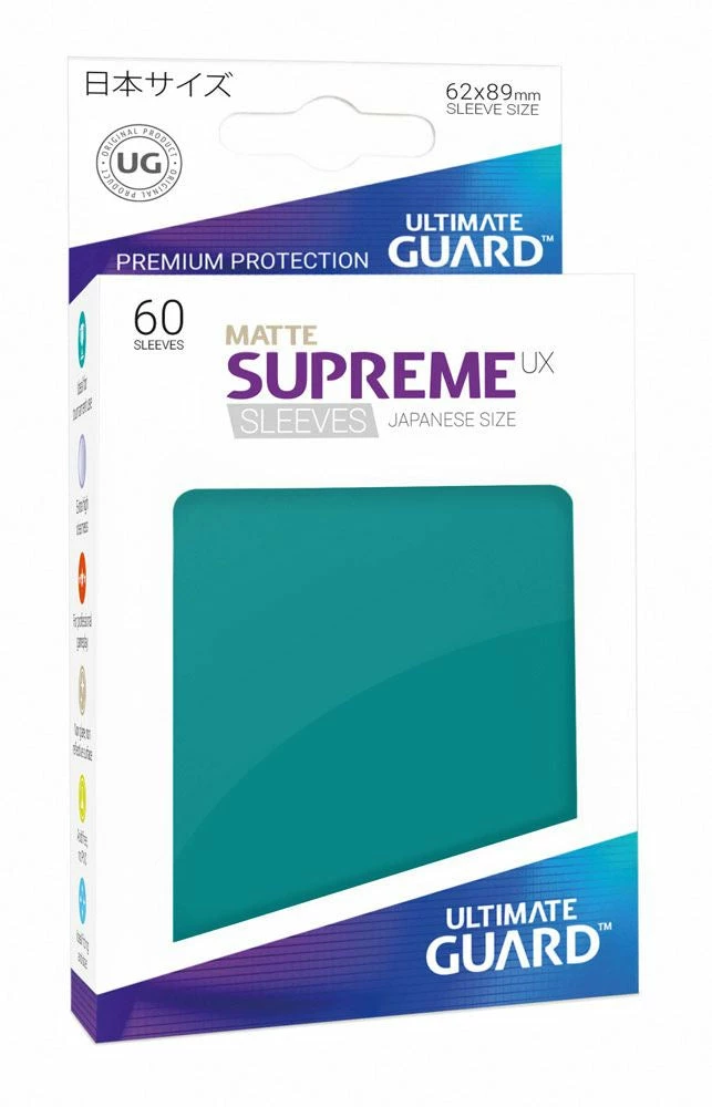 Ozzie Collectables All Board Games Ultimate Guard Supreme UX Sleeves Japanese Size Matte Petrol Blue (60) 1 Ozzie Collectables All Board Games Ultimate Guard Supreme UX Sleeves Japanese Size Matte Petrol Blue (60)