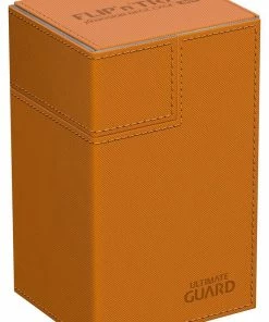Ozzie Collectables Ultimate Guard Flip N Tray Deck Case 80+ Standard Size XenoSkin Orange Deck Box All Board Games